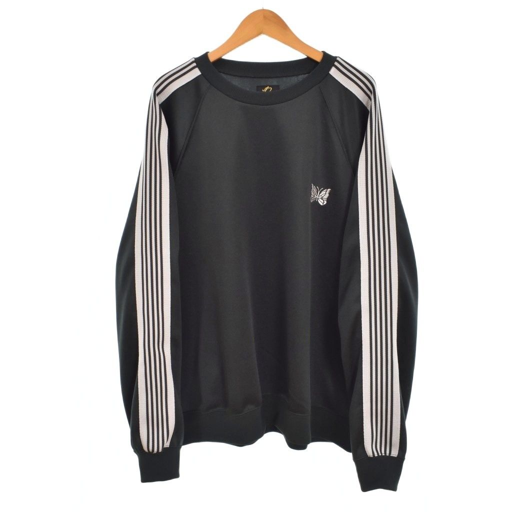 ニードルス ニードルズ Needles Track Crew Neck Shirt Poly Smooth トラック クルーネック シャツ 長袖 L グレー 緑 グリーン SX405 ☆AA★