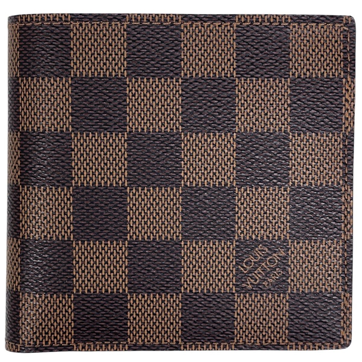 ルイ・ヴィトン Louis Vuitton ポルトフォイユ マルコ 二つ折り財布 ダミエ ブラウン N61675 メンズ 【中古】