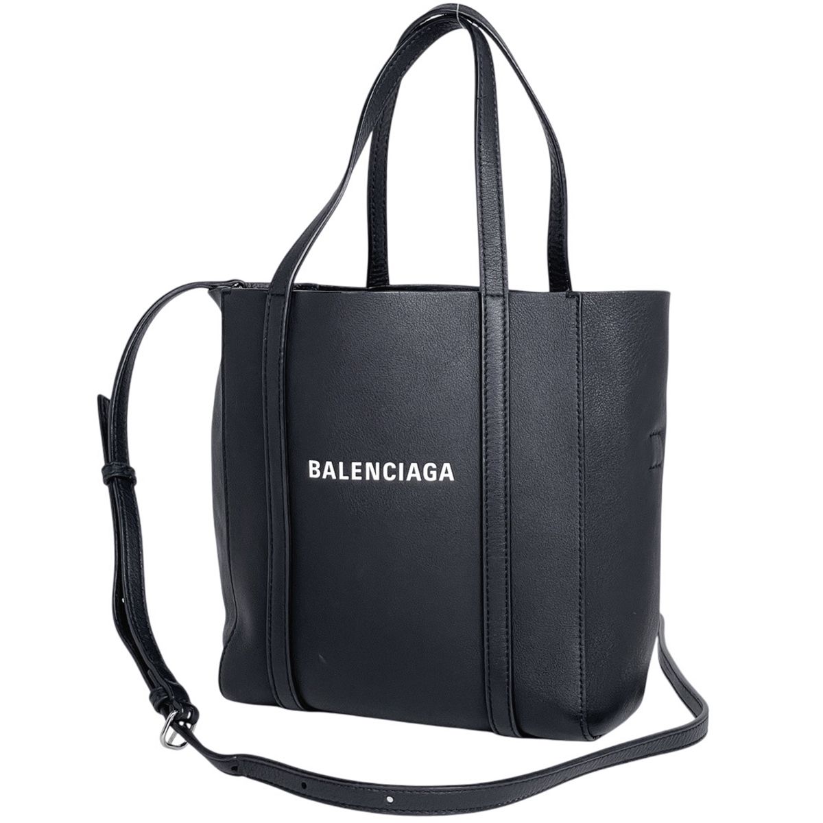 バレンシアガ BALENCIAGA エブリデイ トート XXS 2WAY ハンドバッグ レザー ブラック 551815 レディース 【中古】