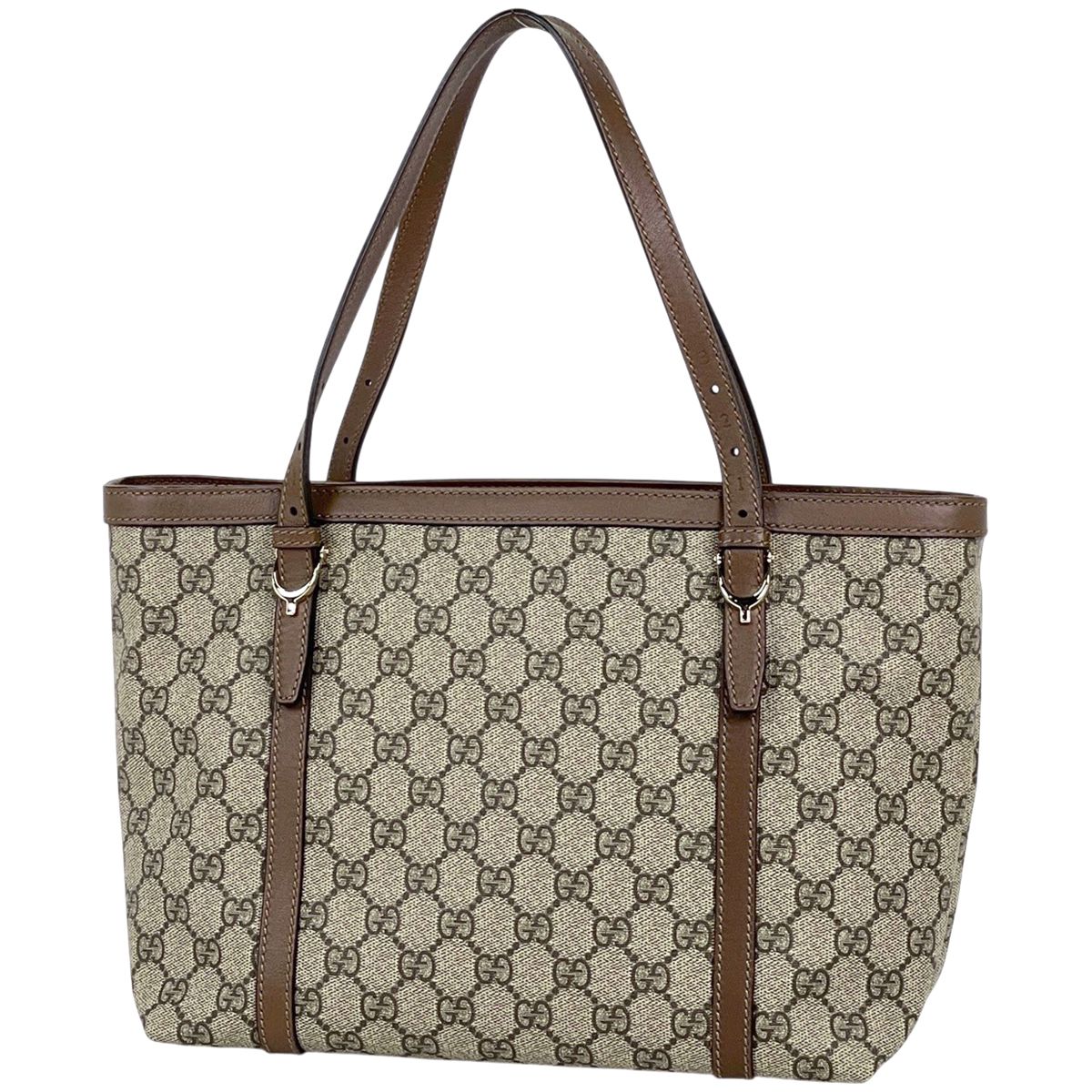 グッチ GUCCI GG柄 トートバッグ コーティングキャンバス ベージュ ブラウン 336776 レディース 【中古】