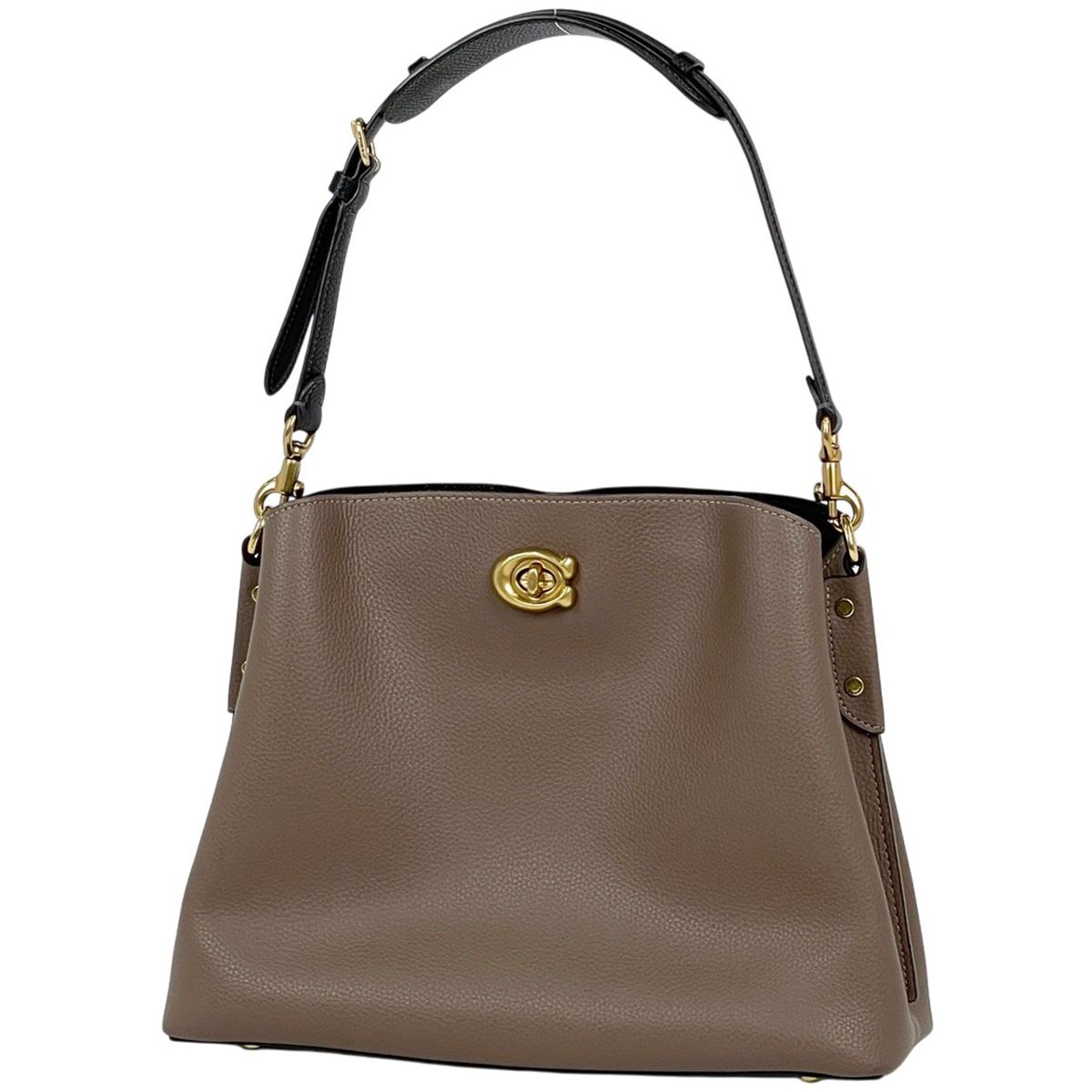 コーチ COACH ロゴ ショルダーバッグ レザー グレージュ C2590 レディース 【中古】