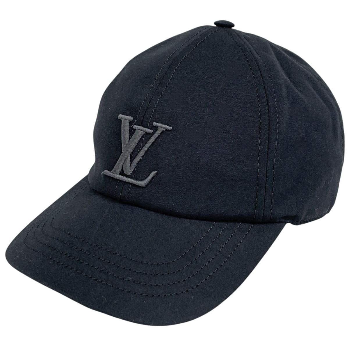 ルイ・ヴィトン Louis Vuitton キャップ オンリー LV ベースボールキャップ 帽子 キャップ コットン ブラック メンズ 【中古】