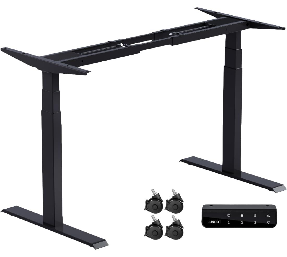 【新品】電動昇降デスク 5年保証 7月31日まで返品可 耐荷重120kg 高さ62-127 幅99－160 スタンディングデスク ゲーミングデスク パソコンデスク 人間工学 天板なし 脚のみ キャスター付き a829e22e