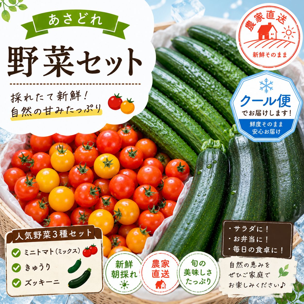 福島県産】朝採れ夏野菜セット クール便 - メルカリ