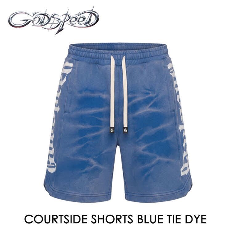 【 本国現地価格 】【26SS】【最新作】GODSPEED COURTSIDE SHORTS 【ブルータイダイ】【ウォッシュ加工】【ハーフパンツ】【スウェットパンツ】【XSサイズ】【Sサイズ】【Mサイズ】【ロゴ吊り下げタグ付き】【保存袋付き】