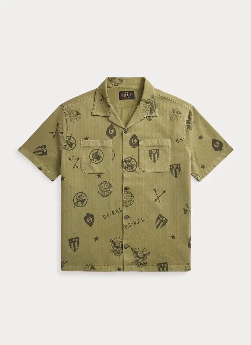 RRL(ダブルアールエル) ニット ヘリンボーン ツイル キャンプ シャツ