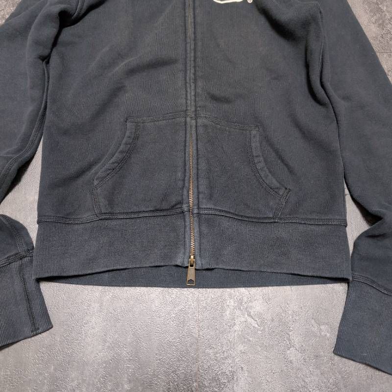 Ed Hardy Double Zip Hoodie Women's M Black Skull Rhinestone エド