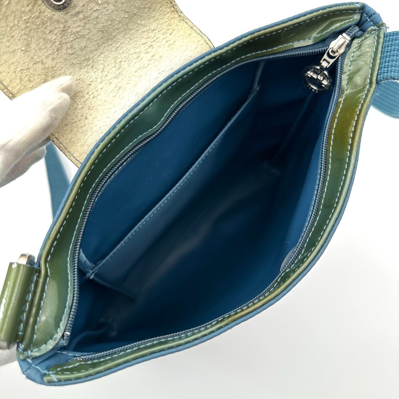 B5711】 Longchamp ロンシャン ショルダーバッグ ナイロン ブルー