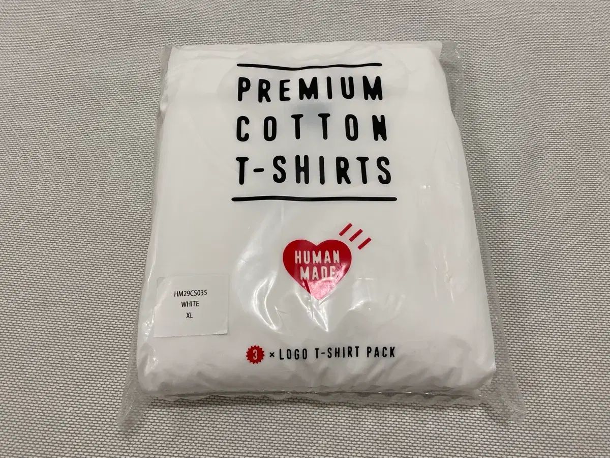 HUMAN MADE(ヒューマンメイド) プレミアム コットン 半袖Tシャツ 3パック 白 XL