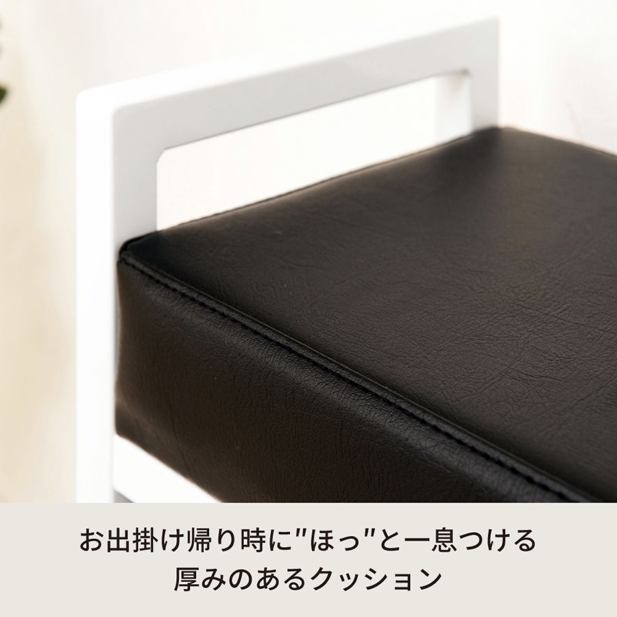 クッション付エントランスベンチ 収納棚付 玄関 収納 チェア 介護 シューズラック イス 【2802】 クッション付エントランスベンチ 収納棚付 玄関 収納 チェア 介護 シューズラック イス 【2802】
