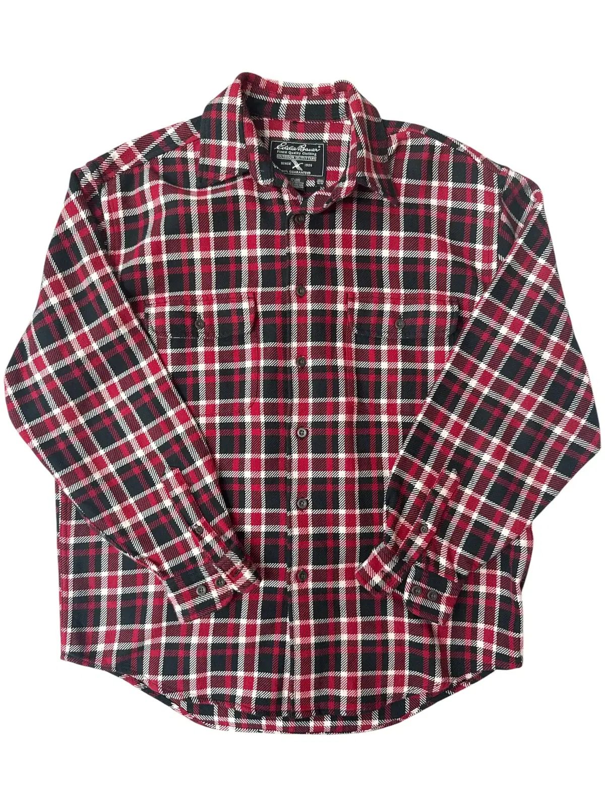 エディー・バウアー(EDDIE BAUER) レッド タータンチェック コットン 綿 シャツ M/M