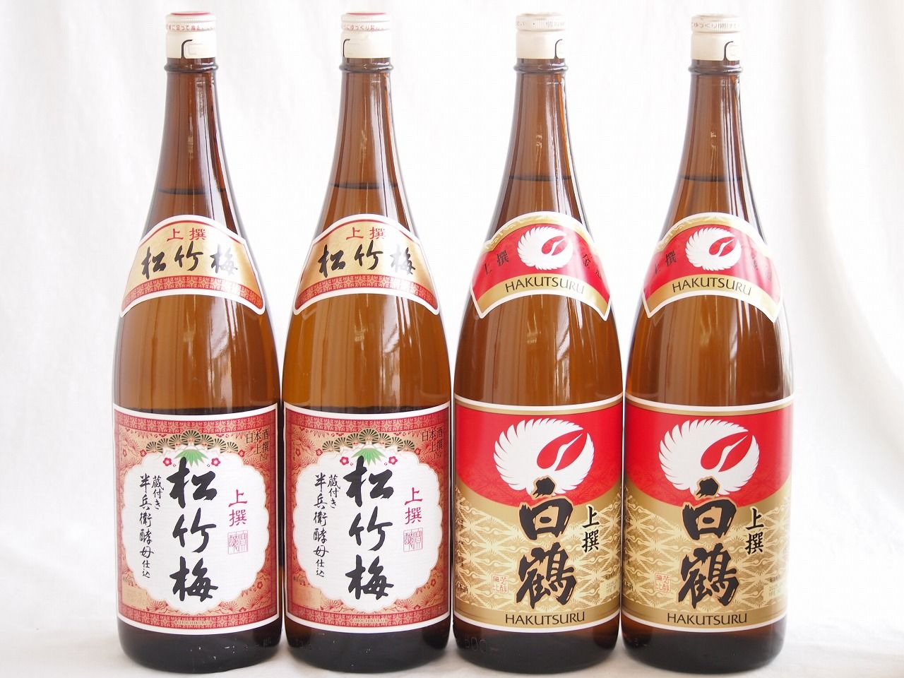 祝い酒日本酒 4本セット(白鶴 上撰 清酒(兵庫県) 松竹梅 上撰 清酒(兵庫県)) 1800ml×4本
