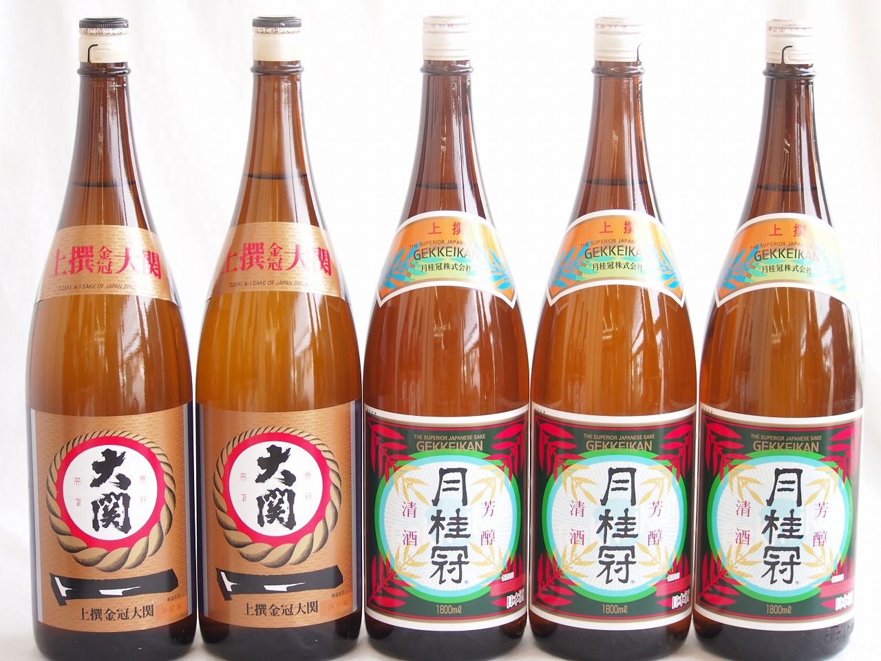 祝い酒日本酒 5本セット(大関 上撰金冠 清酒(兵庫県) 月桂冠 上撰 清酒(京都府)) 1800ml×5本