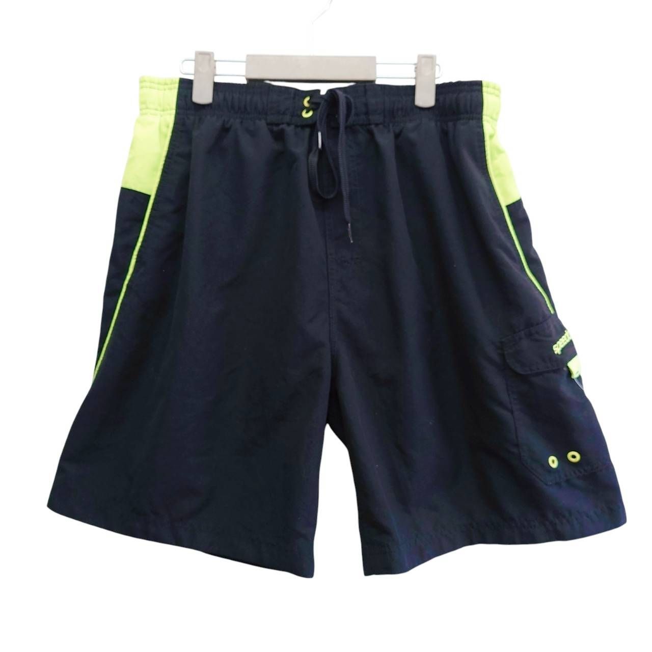Speedo Speed Surf 팬츠, XXL, 블랙, 옐로우, 그린, 수영복, 오션 팬 스윔 쇼츠, 남성용 보드 쇼츠, 하프 팬츠, 수영장, 레저, 아웃도어 스포츠, 카고 포켓, 드로우코드, 허리, 엘라스틱 웨이스트, 퀵 드라이, 인기, 클래식, 여름, 블랙, 형광 색상