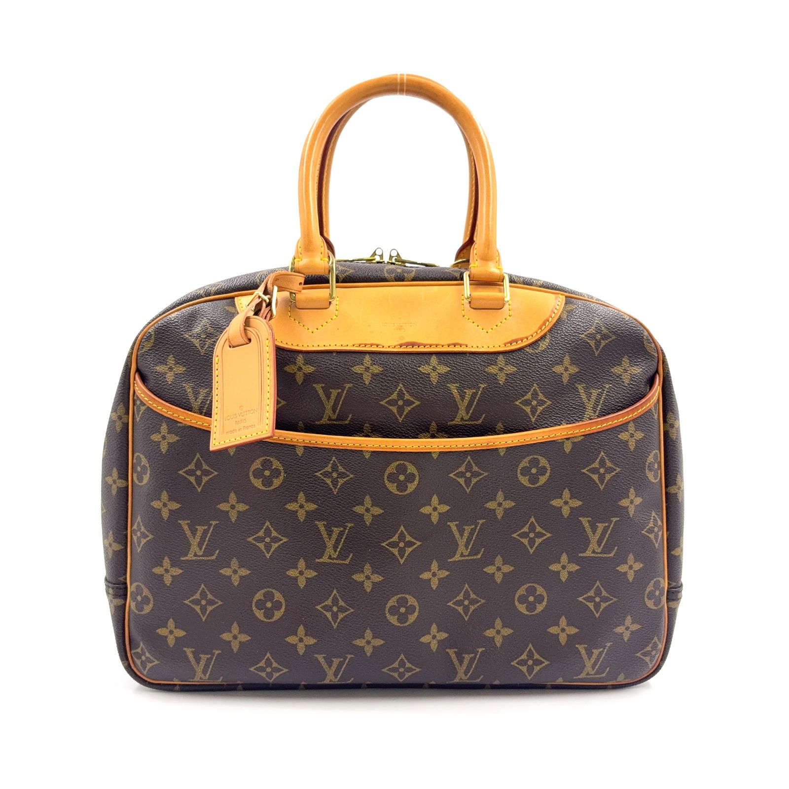 【新着】LOUIS VUITTON ドーヴィル ボーリングヴァニティ モノグラム モノグラム レザー、PVC ブラウン、ライトブラウン ハンドバッグ ゴールド M47270