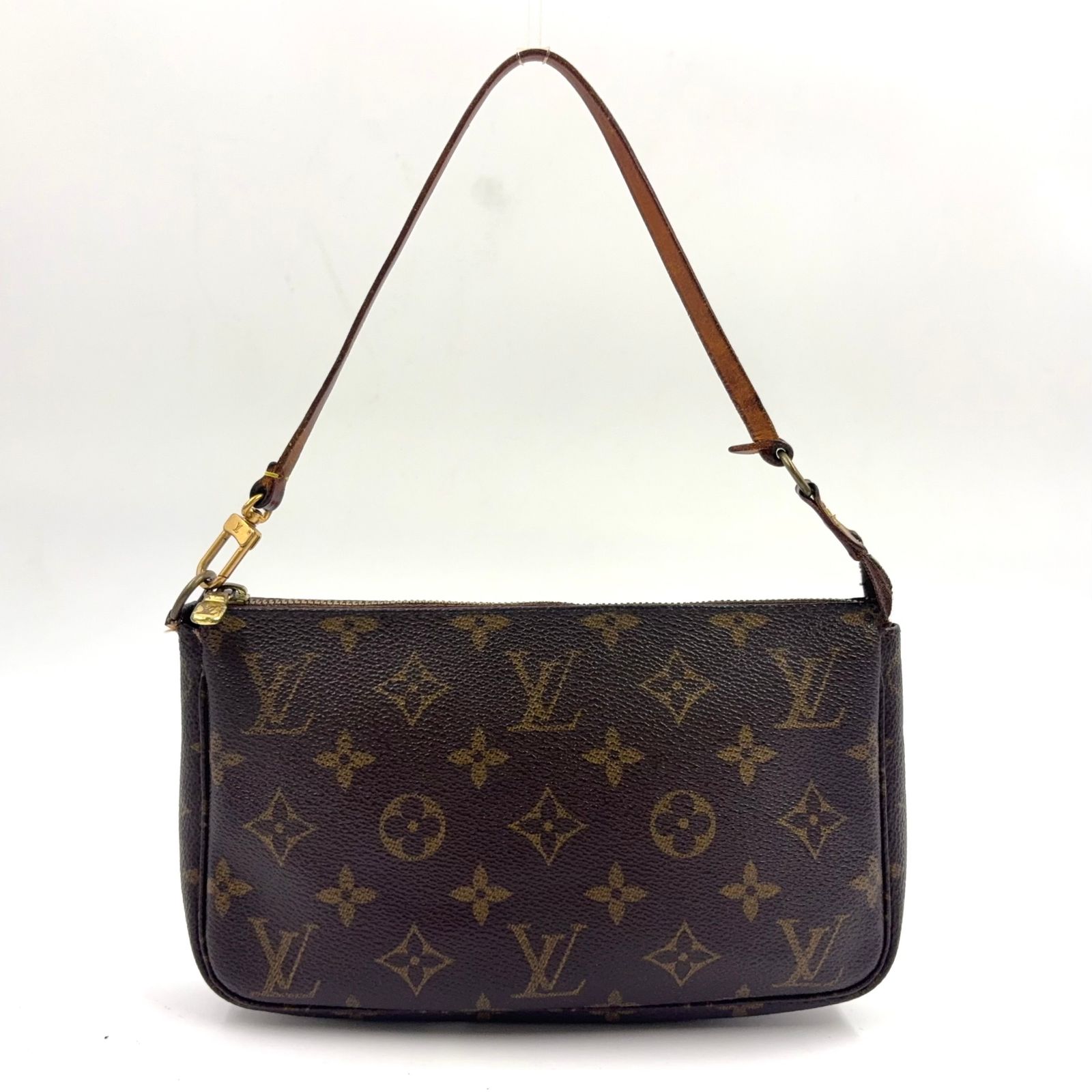 【新着】LOUIS VUITTON ポシェットアクセソワール モノグラム モノグラム レザー、PVC ブラウン、ライトブラウン ハンドバッグ ゴールド M51980