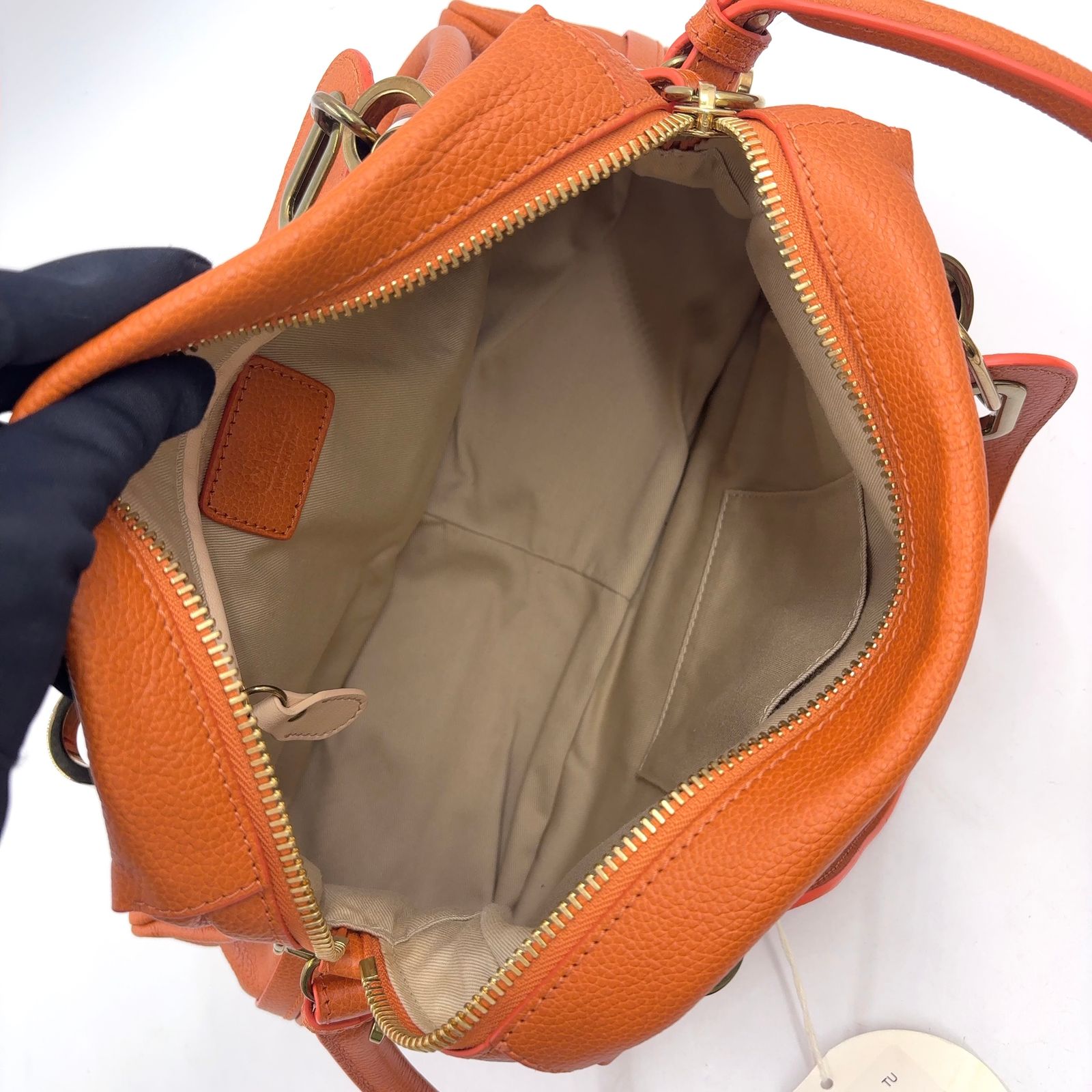 Chloe パラティ 2WAYショルダー レザー オレンジ ハンドバッグ 