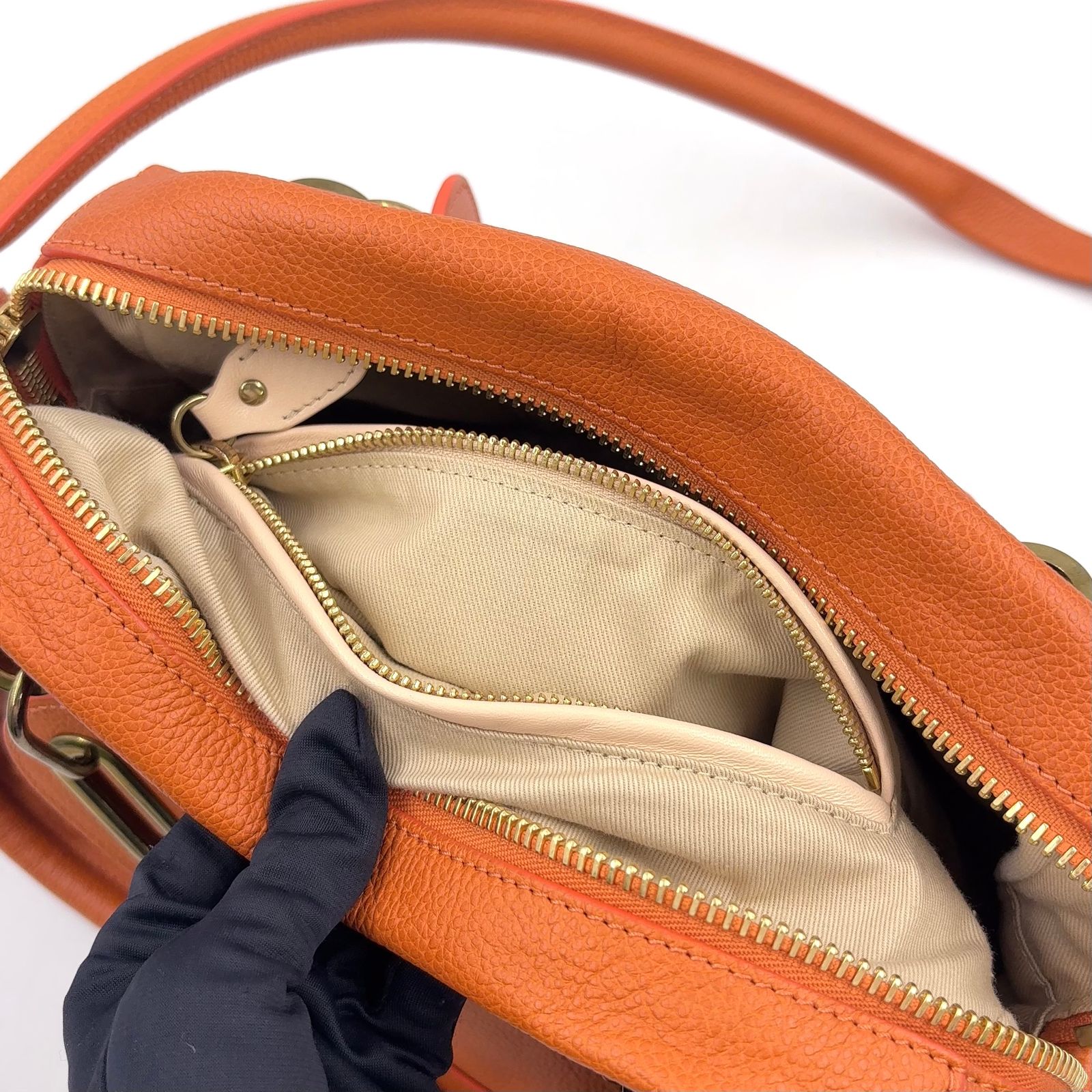 Chloe パラティ 2WAYショルダー レザー オレンジ ハンドバッグ 