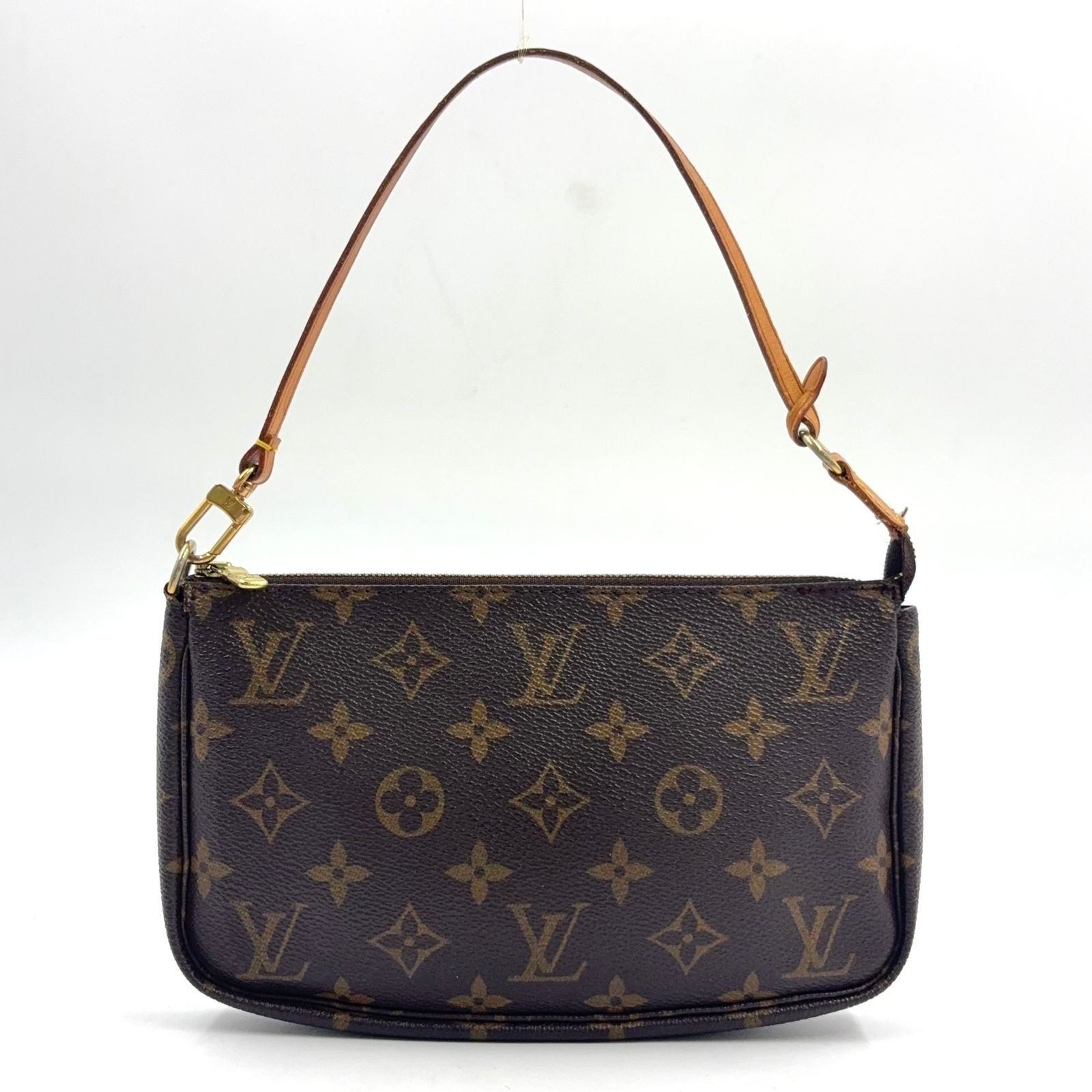 【新着】LOUIS VUITTON ポシェットアクセソワール モノグラム モノグラム レザー、PVC ブラウン、ライトブラウン ハンドバッグ ゴールド M51980