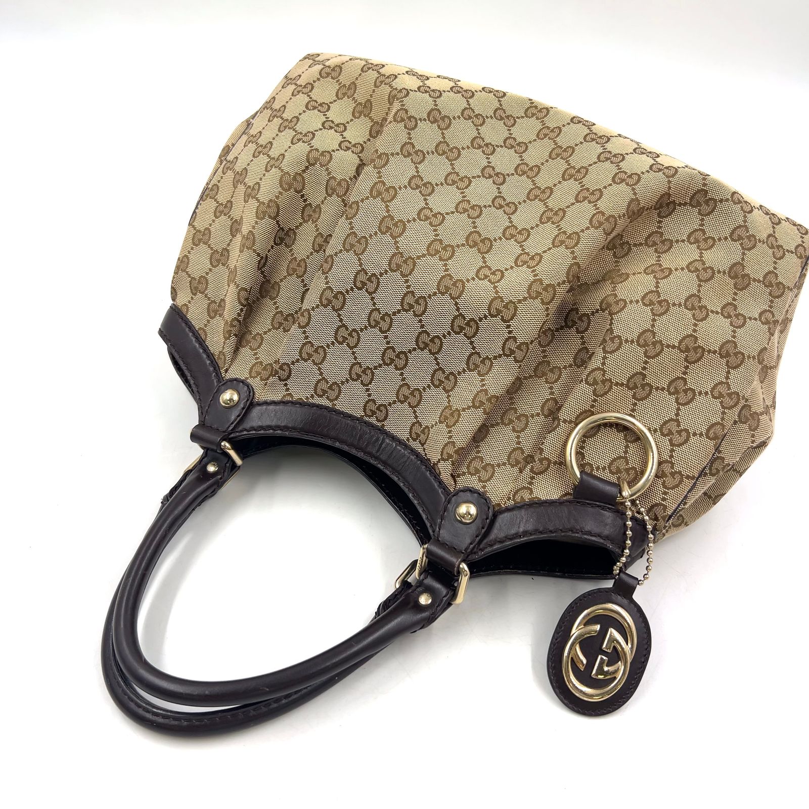 新着】GUCCI スーキー ディアマンテ レザー、キャンバス ダーク
