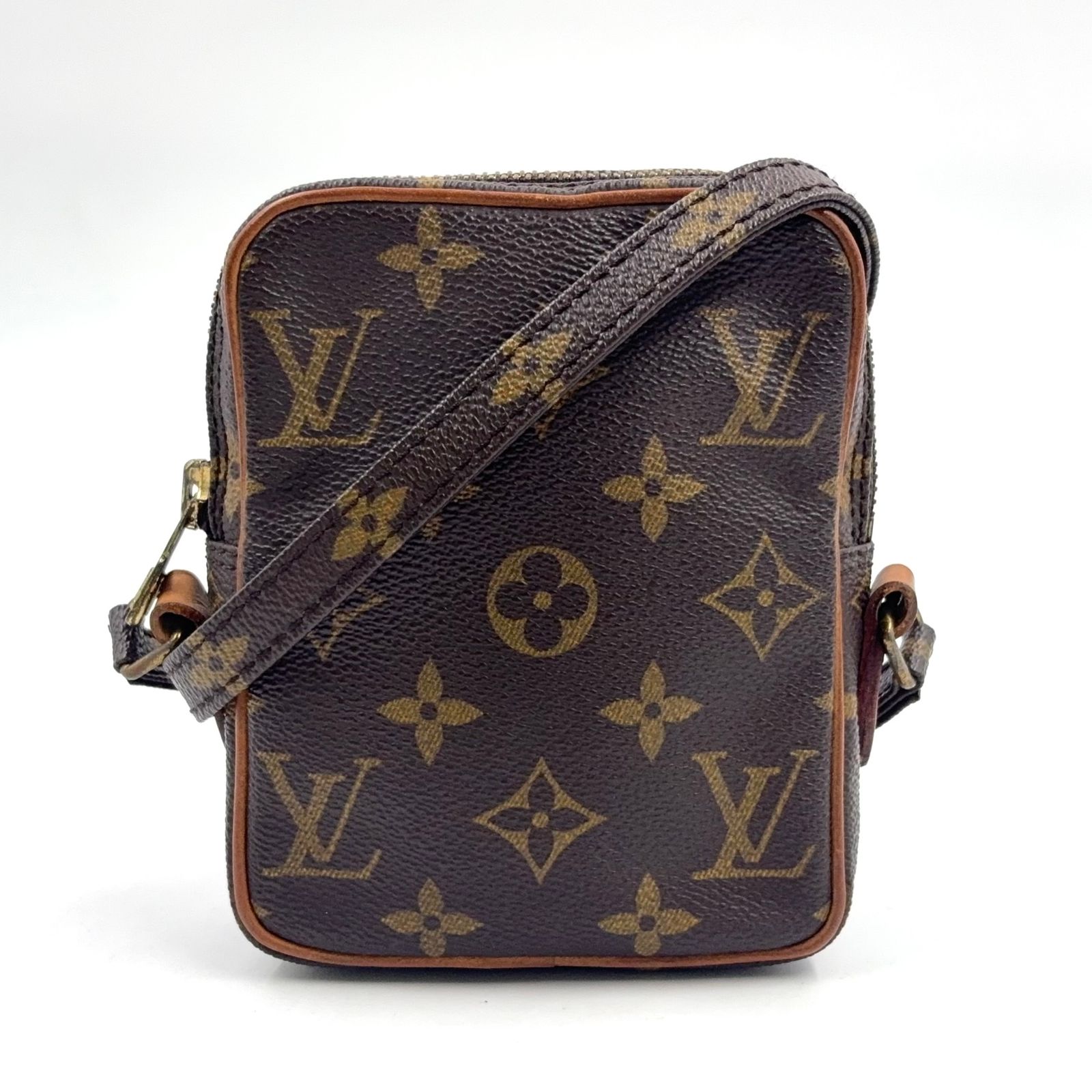 【新着】LOUIS VUITTON ミニダヌーブ モノグラム モノグラム レザー、PVC ブラウン、ライトブラウン ショルダーバッグ ゴールド M45268