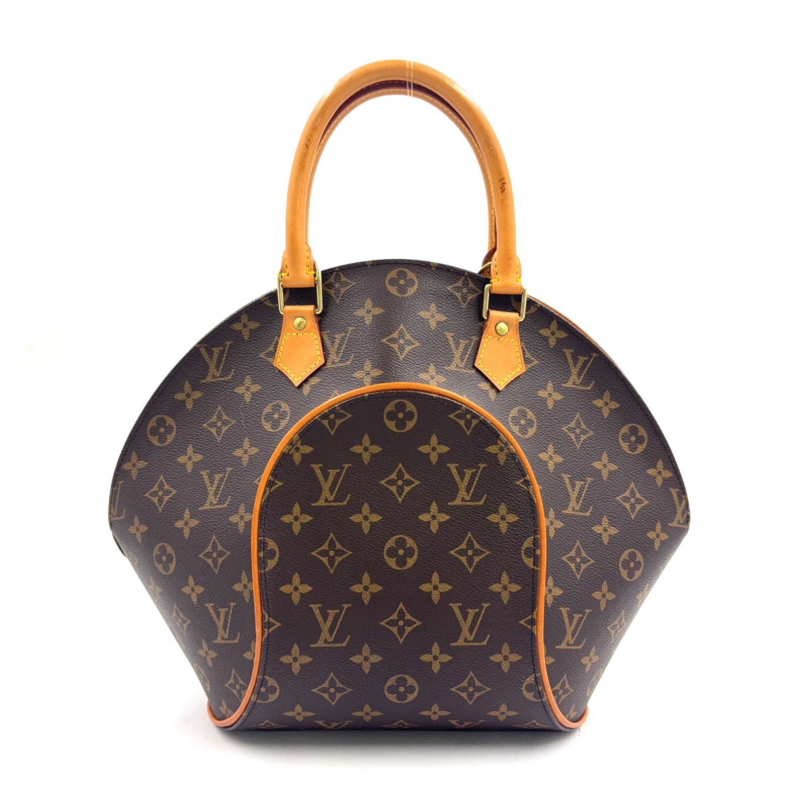 【新着】LOUIS VUITTON エリプスMM モノグラム モノグラム レザー、PVC ブラウン、ライトブラウン ハンドバッグ ゴールド M51126