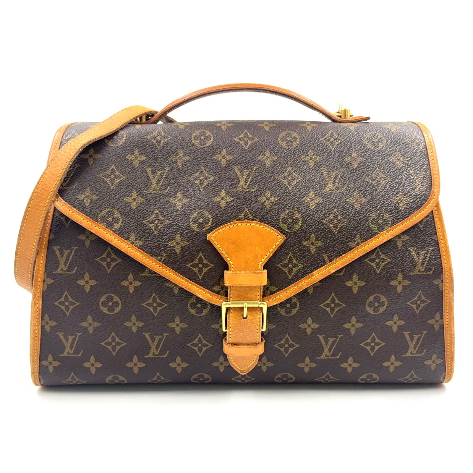 【新着】LOUIS VUITTON ビバリー モノグラム モノグラム 2WAY レザー、PVC ブラウン、ライトブラウン ハンドバッグ ゴールド M51121