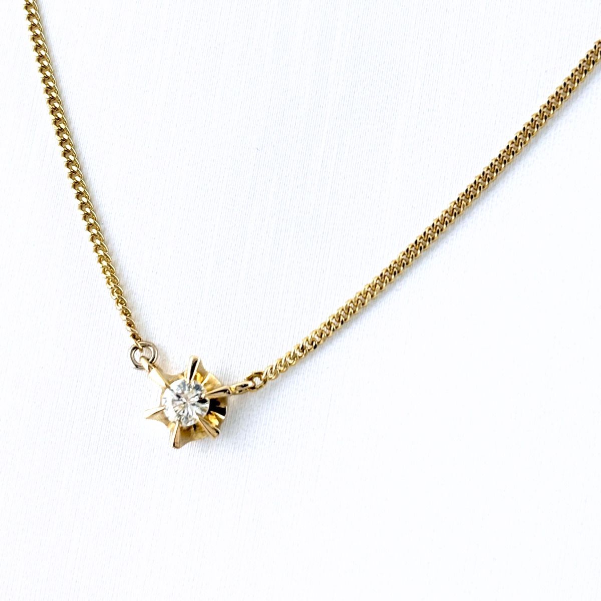 メレダイヤ デザインネックレス YG イエローゴールド ペンダント ネックレス K18 ダイヤモンド レディース 【中古】 56,280円