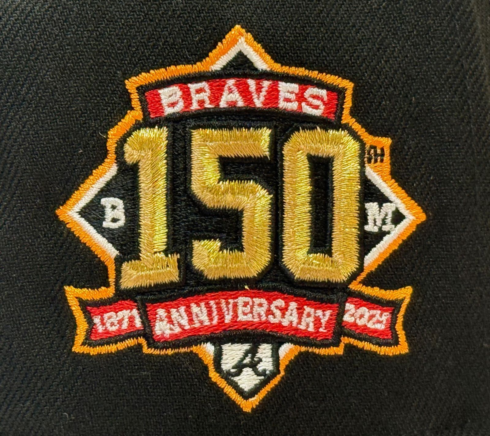 ニューエラ アトランタブレーブス 150thアニバーサリー フレイム 9fifty A-FRAME スナップバックキャップ ブラックカラー