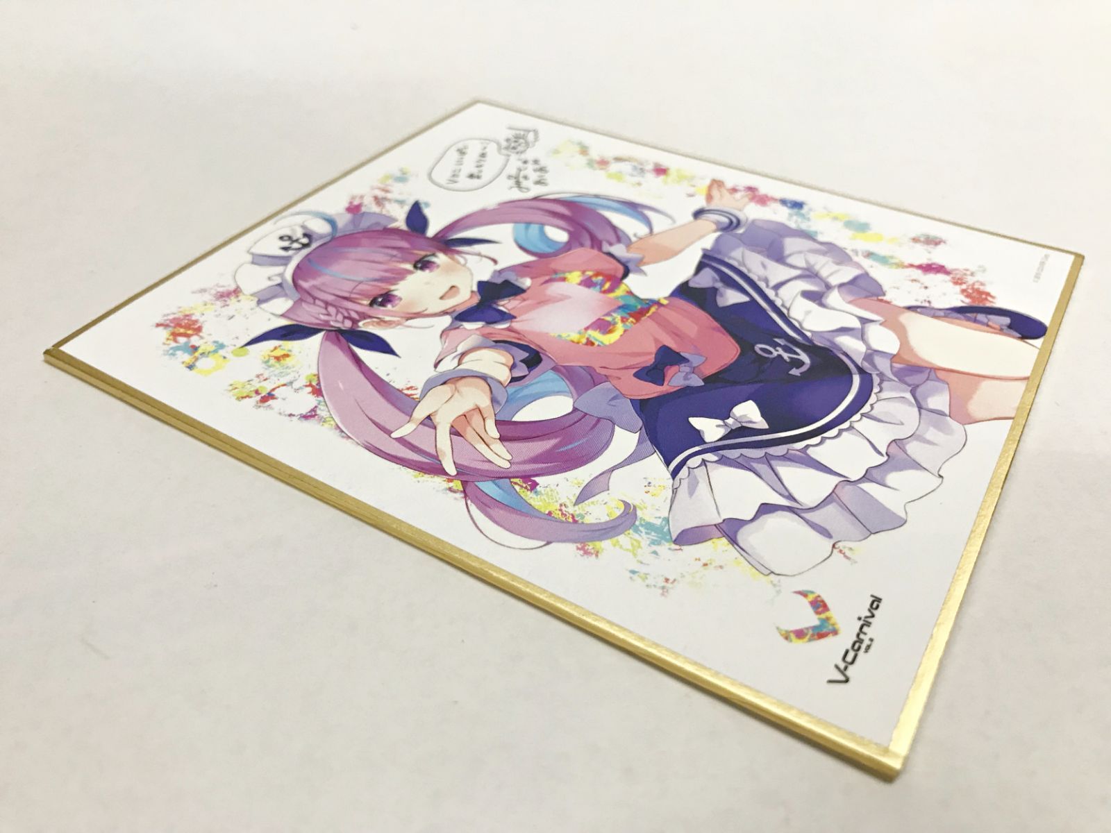 27.【開封】湊あくあ 出演者コメント付き ミニ色紙 V-Carnival VOL.2 