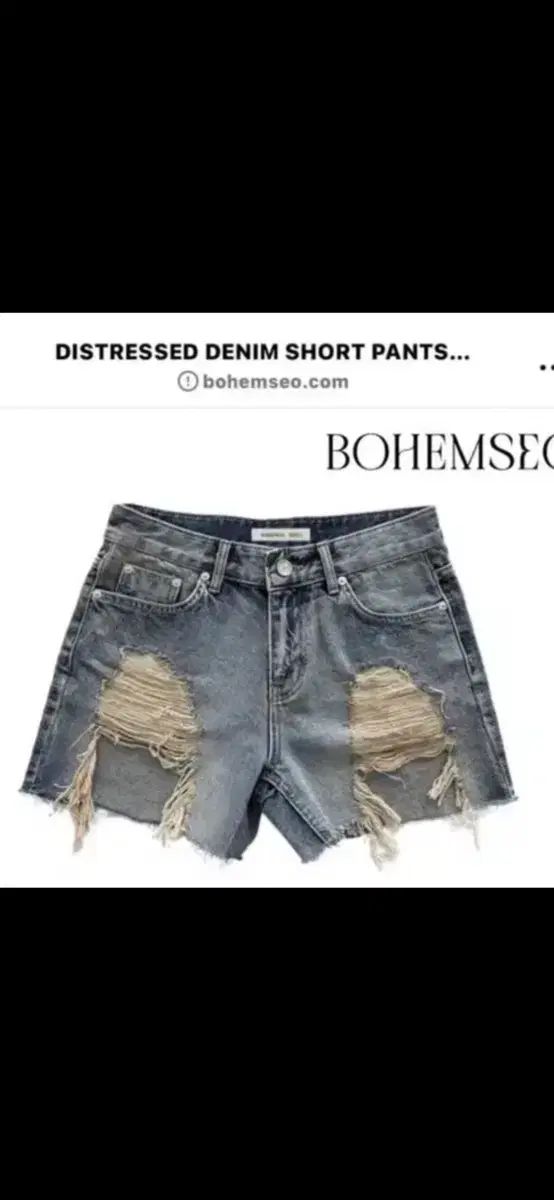 L) BOHEMSEO ボヘミアンソウル DISTRESSED DENIM SHORT PANTS