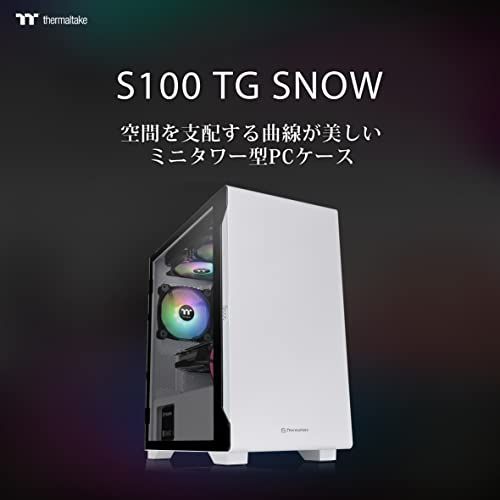 Thermaltake S100 TG Snow Edition 強化ガラス ミニタワーPCケース ホワイト スイングドアパネル採用 CA-1Q9-00S6WN-00 CS7886t 26bf7061