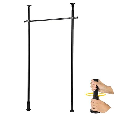 突っ張りハンガーラック 1段 縦120-320、横80-120cm 耐荷重＞50kg 縦型 つっぱり棒 衣類スリム 服かけ 洋服ラック 工具不要 賃貸OK おしゃれ 壁面収納 室内干し対応 省スペースpms d595b51c