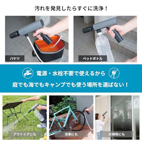 スパイサー ポケッタブル 高圧洗浄機 SWU-201 (WH)【 家電大賞 2024-2025 / MONOQLO ベストバイ・オブ・ザ・イヤー2024 】(コードレス/充電式) 3段階圧力調整 ペットボトル対応 折りたたみ (高圧/小型/静 5ee22057