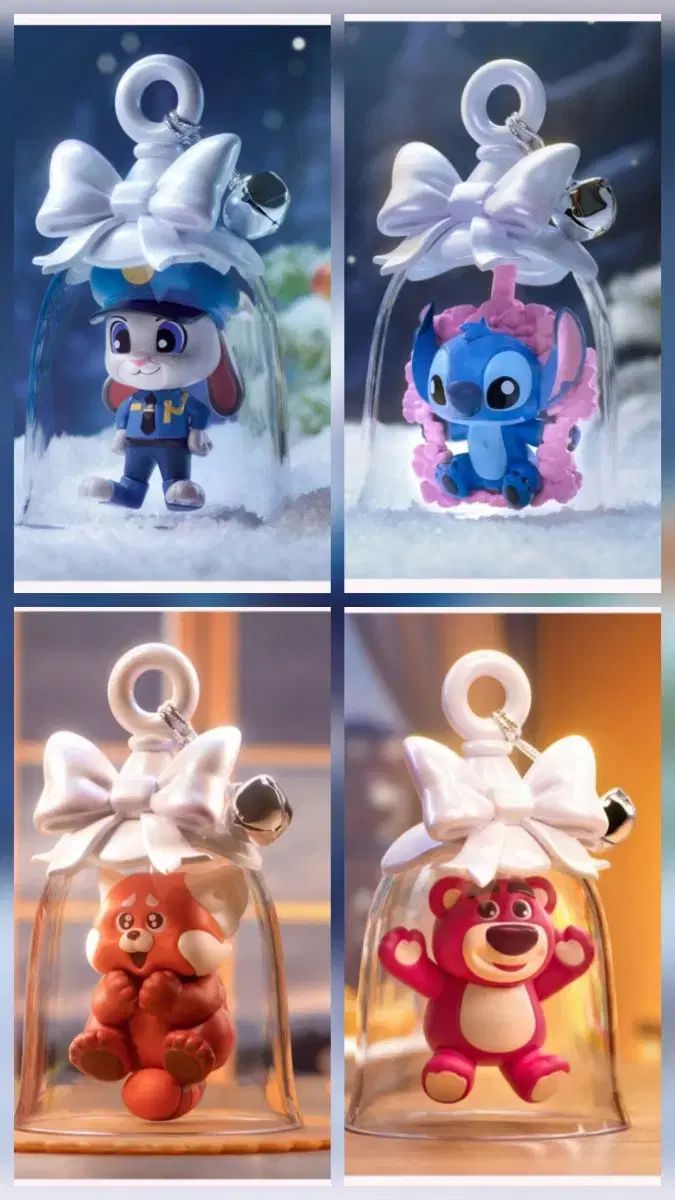 (4種まとめ売り) POP MART ディズニー 100周年 ベル シリーズ (クリスマス オーナメント)