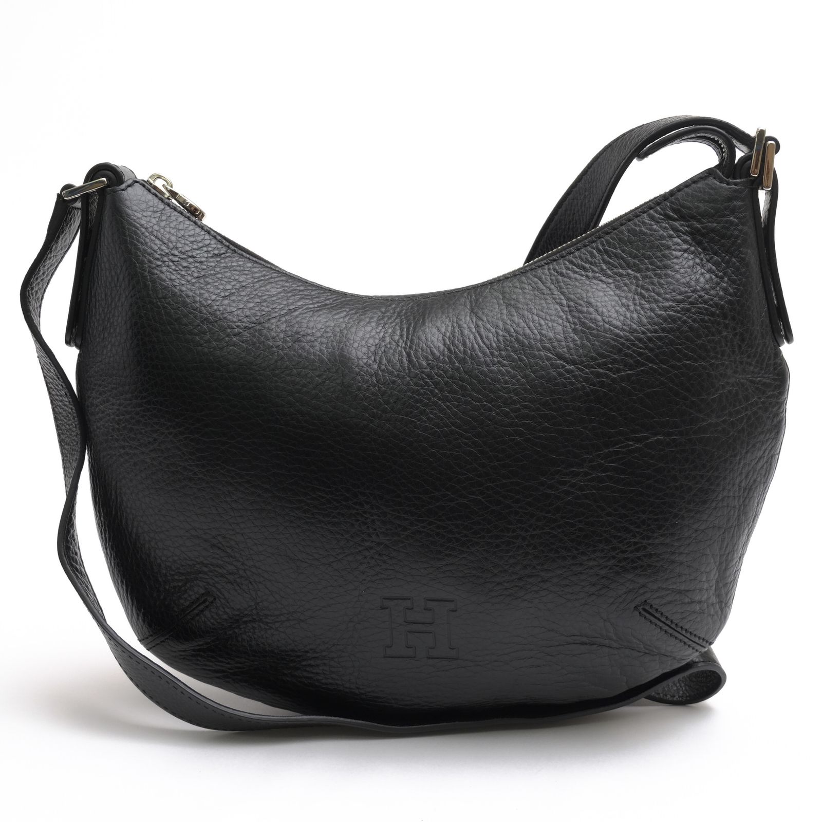 ヒロフ／HIROFU バッグ ショルダーバッグ 鞄 レディース 女性 女性用 レザー 革 本革 ブラック 黒 P25-20608 Sollo S ソーロ Hロゴ シボ革 シュリンクレザー 定番