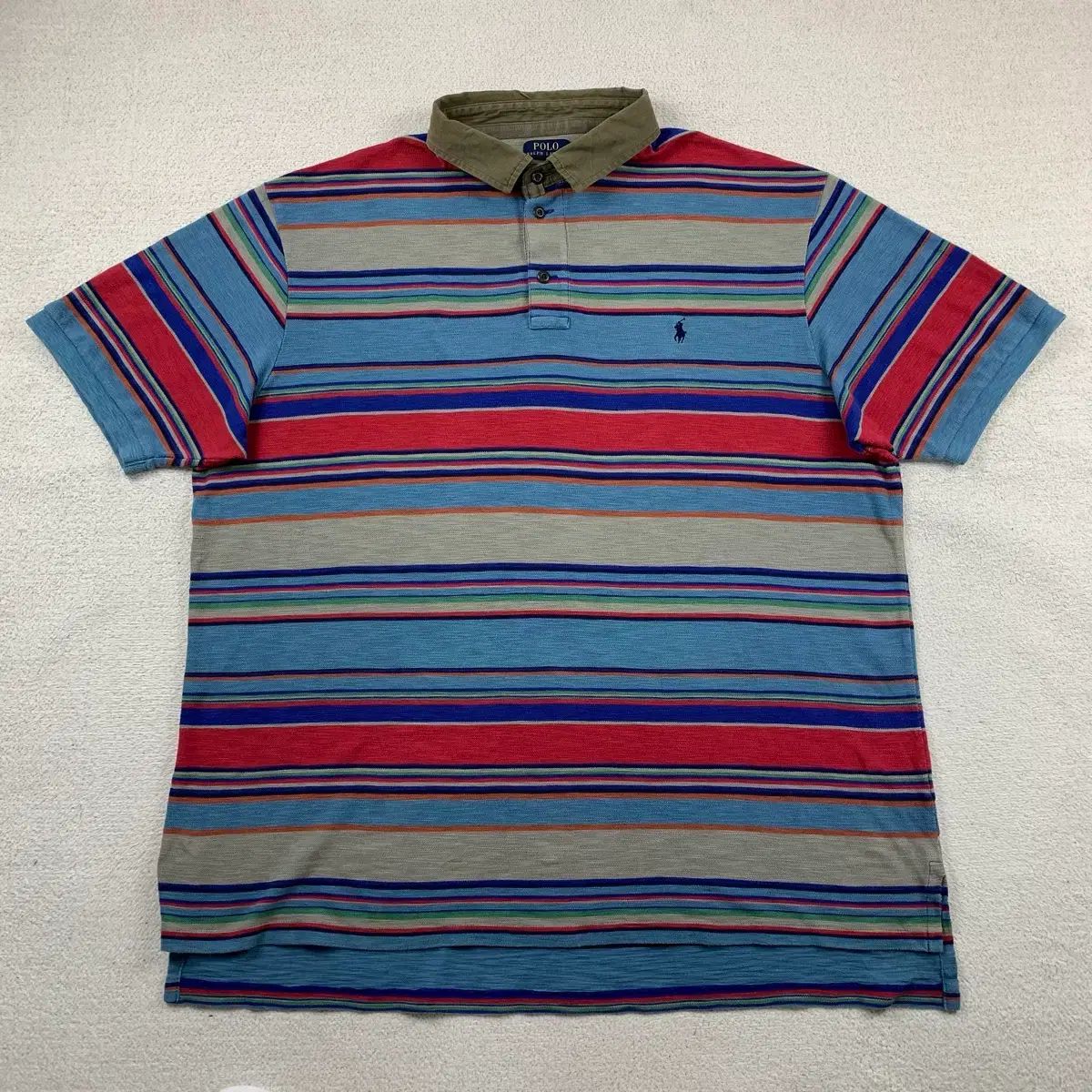 POLO RALPH LAUREN ポロラルフローレン ポニーロゴ マルチ ストライプ カラーTシャツ オーバーサイズ