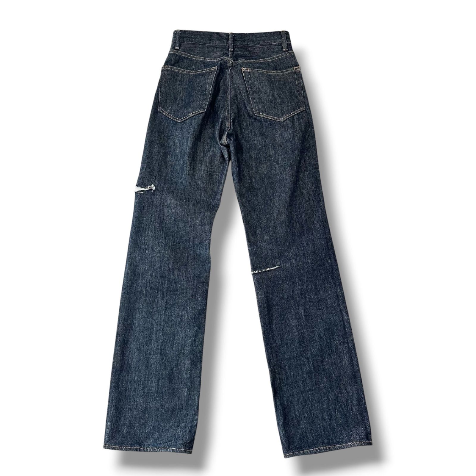 オーラリー AURALEE HARD TWIST DENIM 5P PANTS デニムパンツ インディゴ サイズ24 日本製 A00P02DM カットアウト リメイク 6JU064 オーラリー AURALEE HARD TWIST DENIM 5P PANTS デニムパンツ インディゴ サイズ24 日本製 A00P02DM カットアウト リメイク 6JU064