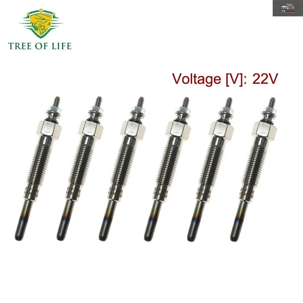 3/4/6X 22V GLOW PLUGS 34466-21301 34466-21300 MITSUBISHI S6E S4E2 S4E S6S FORKLIFT FD20/30-F18A FD35/45-F19A FD40/50-F28A