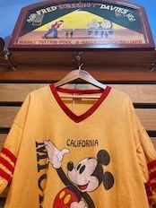 80s Disney Mickey Mouse California Football T Shirt USA製 Velva Sheen XL ヴィンテージ ミッキー フットボールT イエロー ¥12,800 税込