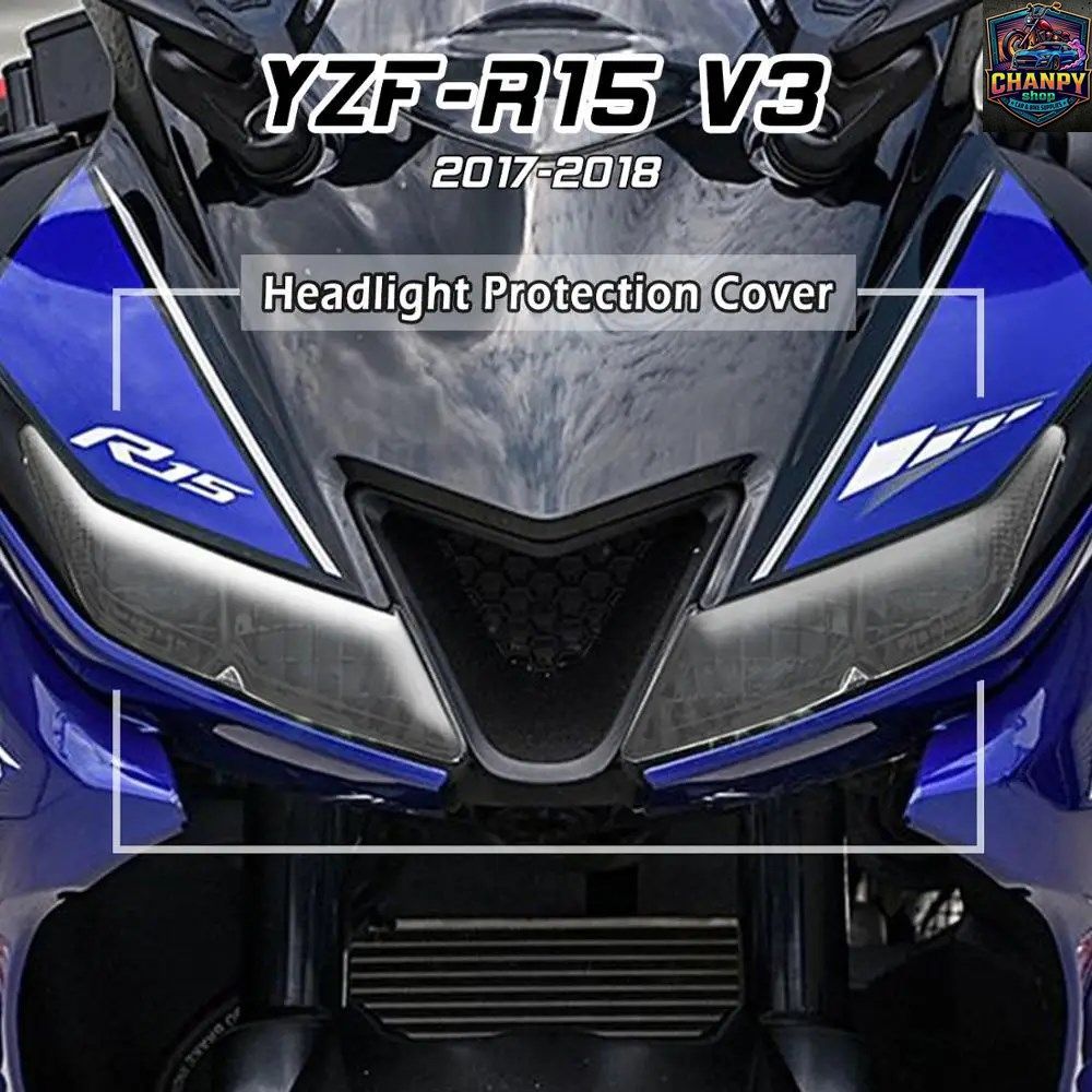 ヤマハ YZF-R15 YZFR15 5 V3.0 2017-2021 2020 オートバイ用ヘッドライトガード ヘッドライトシールド スクリーンレンズカバープロテクター