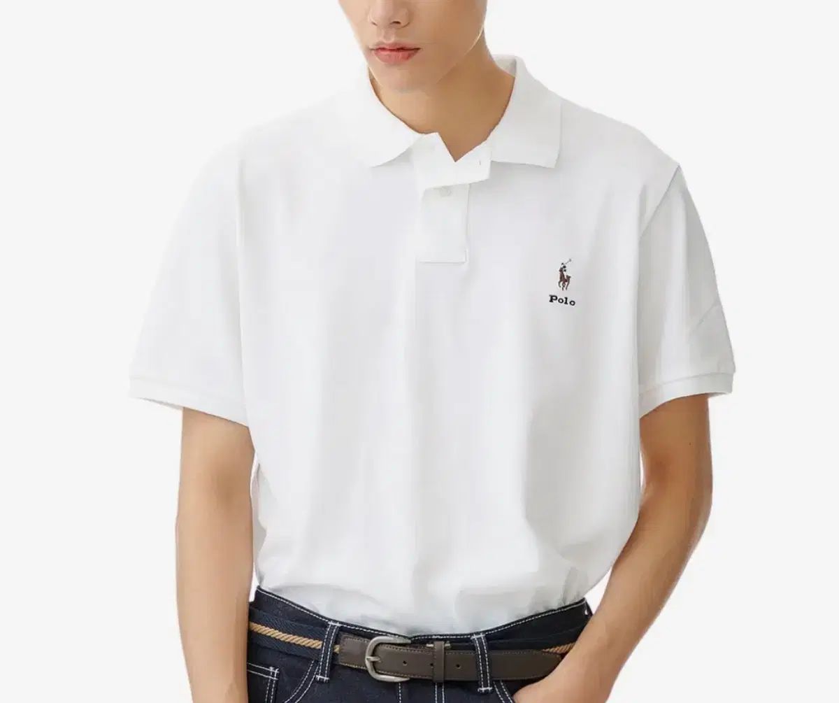 ポロ ラルフローレン 半袖 カラーTシャツ 白 L (MUSINSA 協力)