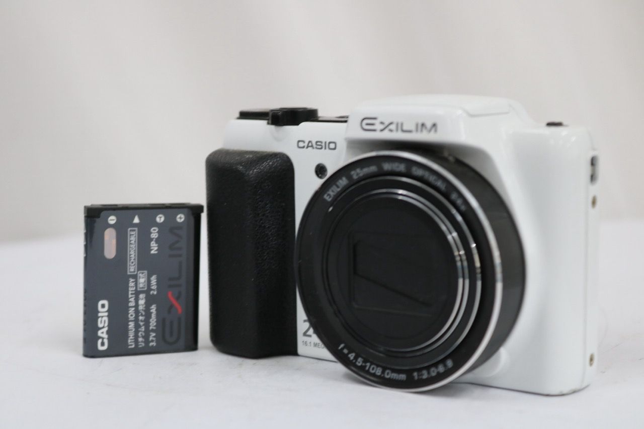 【返品保証】 カシオ Casio EXILIM EX-H50 24x ホワイト バッテリー付き コンパクトデジタルカメラ e13889