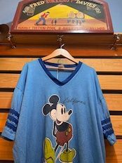 80s Disney Mickey Mouse California Football T Shirt USA製 Velva Sheen XL ヴィンテージ ミッキー フットボールT