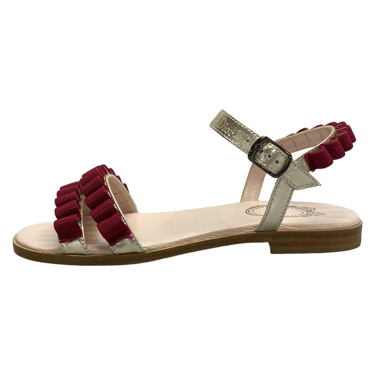 DIOR/ChristianDior(ディオール/クリスチャンディオール) サンダル 32 レディース - 6EBS15SHOE シルバー×ピンク レザー