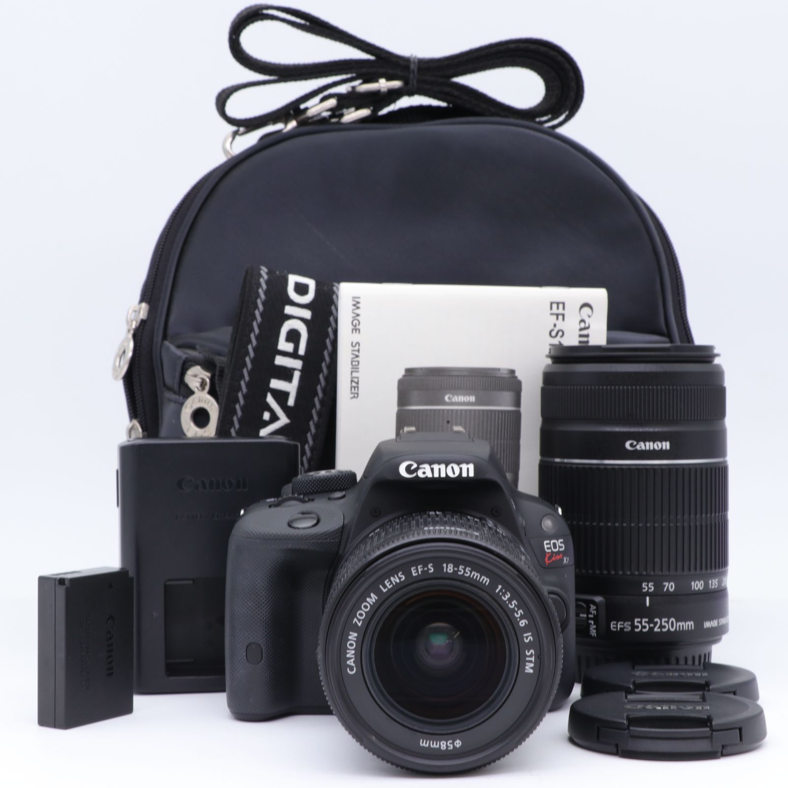 【送料無料】【並品】EOS Kiss X7 ダブルズームキット【ショット数 5945回】