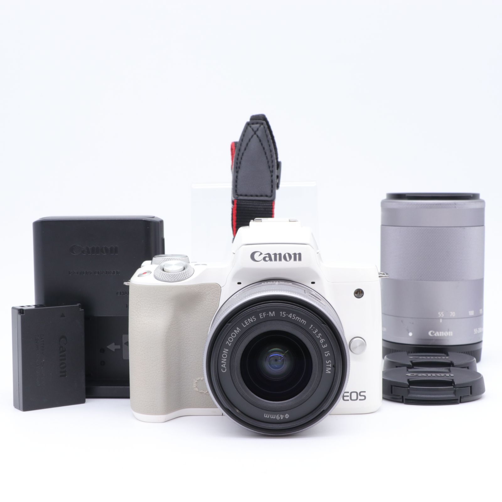 【送料無料】【並品】EOS Kiss M ダブルズームキット ホワイト 50,328円