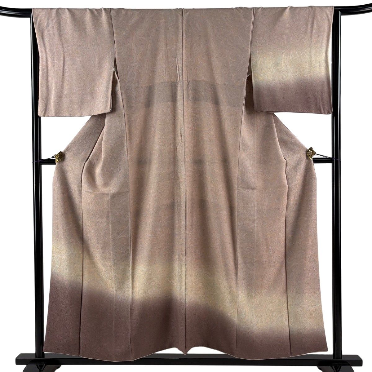 【美品】 付下げ 身丈155.5cm 裄丈65cm M 袷 やまと 墨流し 染め分け ぼかし 薄小豆 正絹 名品 【中古】