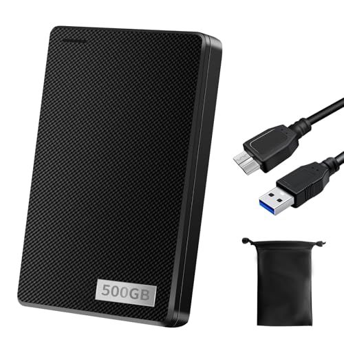 外付けHDD 外付けハードディスク 500GB テレビ録画 超高速データ転送 2.5インチ USB3.0に対応 /PC/PS4/Mac/XBox 超薄型 収納袋付属 携帯便利e