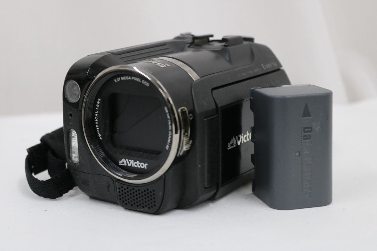 【返品保証】 ビクター Victor Everio GZ-MG575-B 10x ブラックバッテリー付き デジタルビデオカメラ e13947